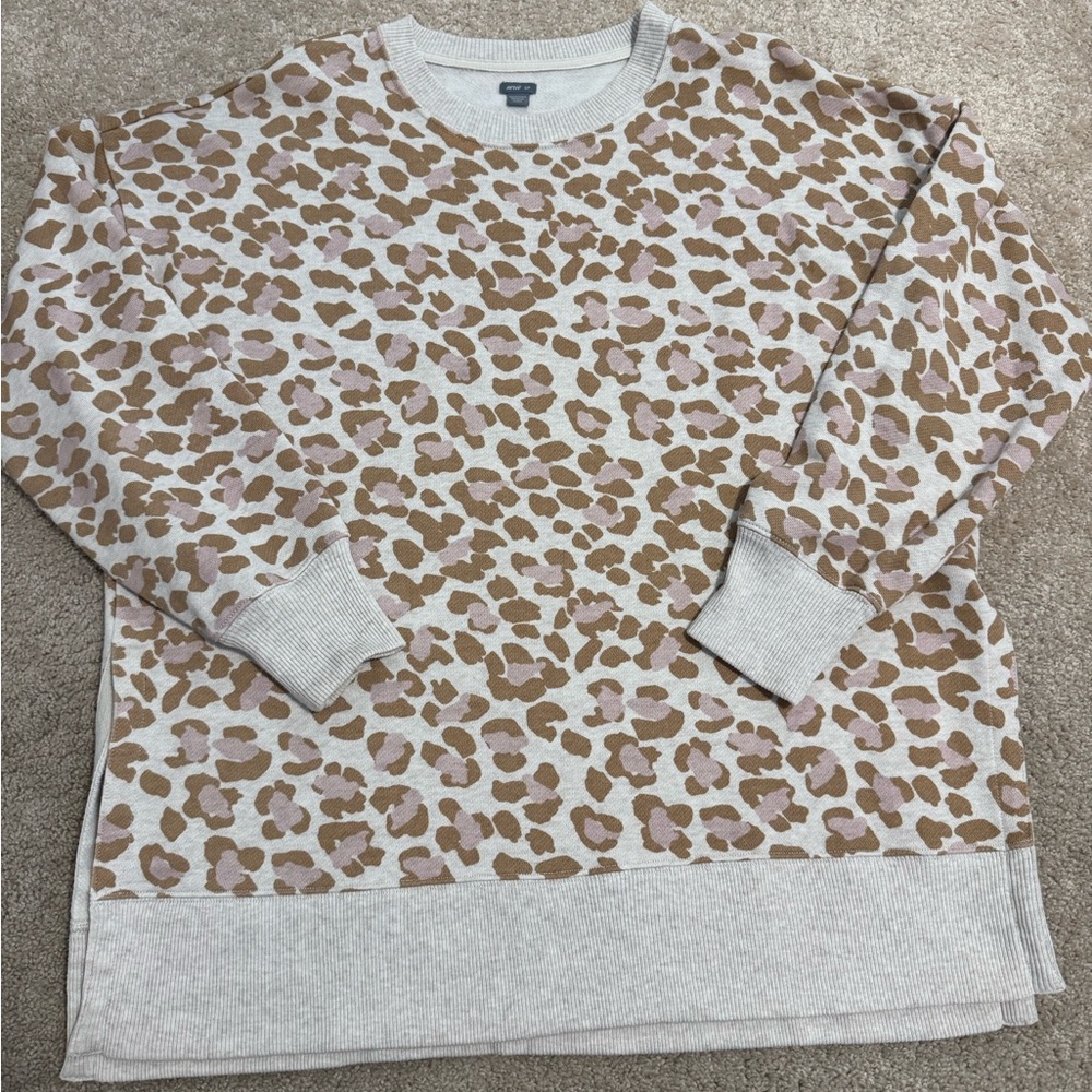 Aerie Beige Ribbed Crewneck Sweater